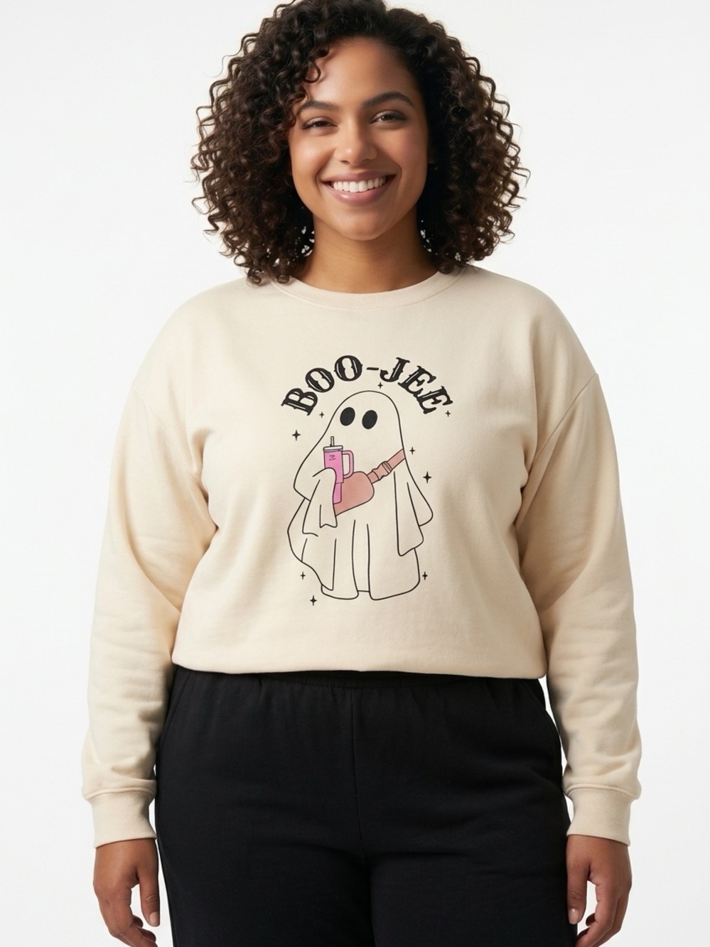 UNBRANDED Butter Yelliw 'Boo-Jee' Ghost Graphic Sweatshirt Women’s Size XX-Large
